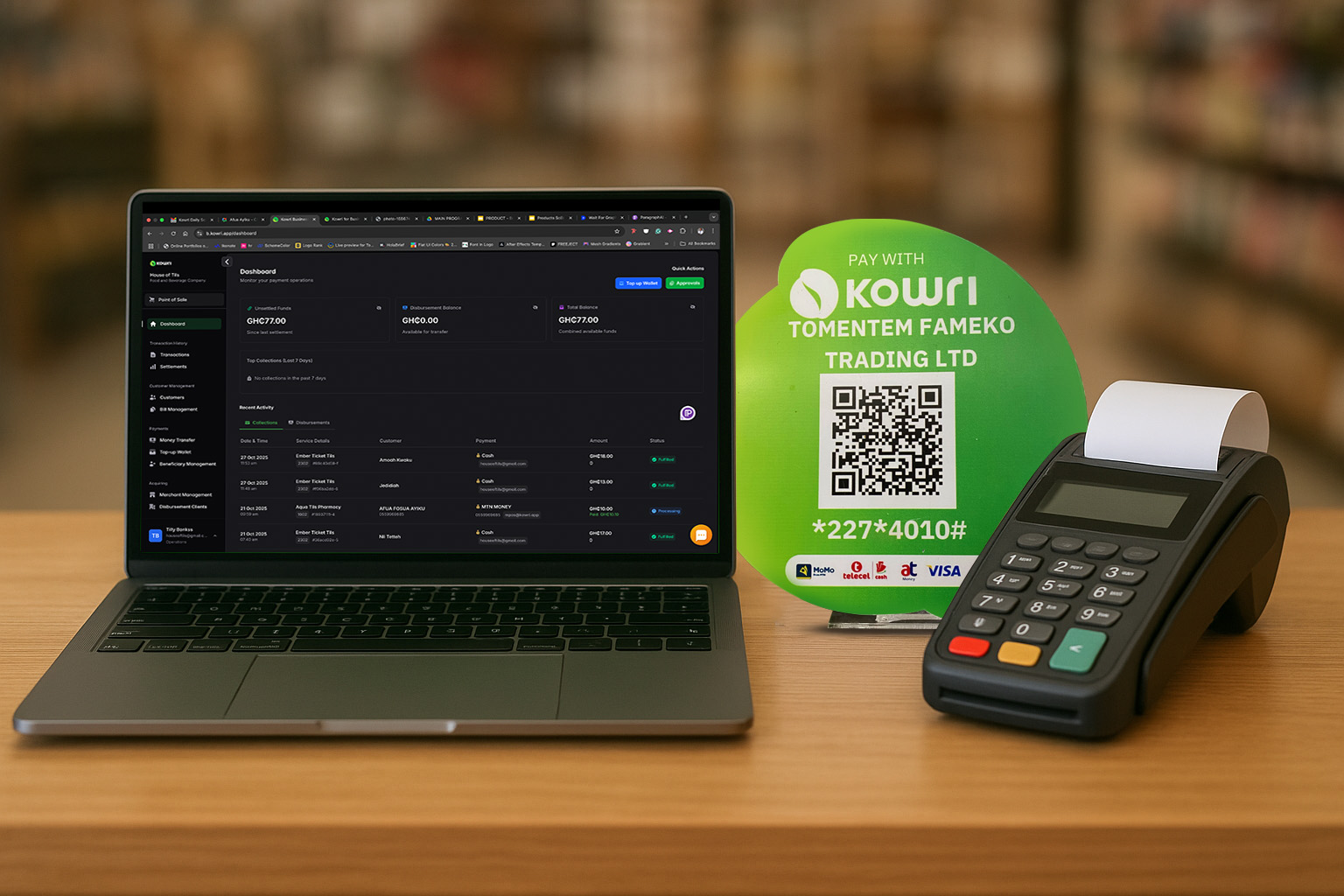 Kowri Business Dashboard